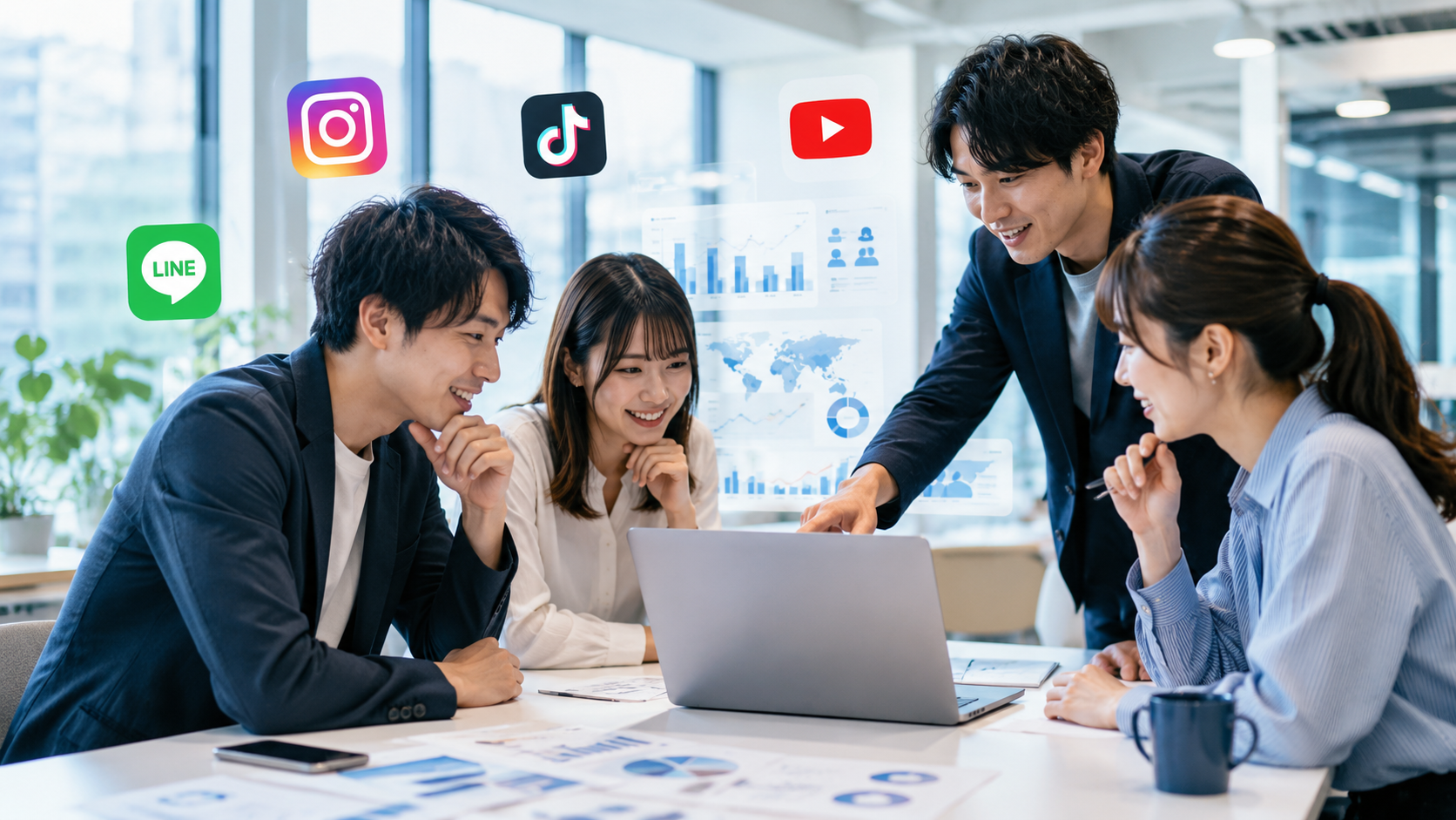 SNSマーケティング研修を表す打ち合わせのイメージ